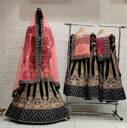 Party Wear Lehenga - Multi Colour, Sizes S, M, L | Modern Short Sleeves, Embroidered Design, All Season, Dry Clean Only