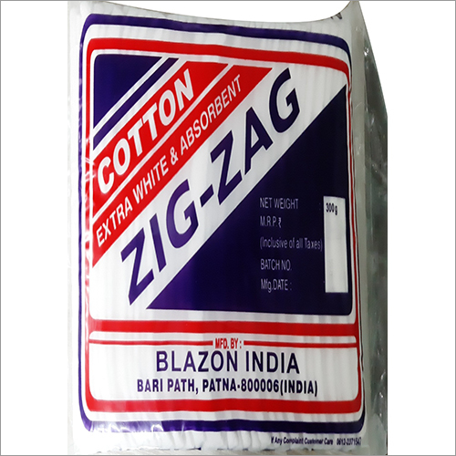 White Cotton Zig-Zag Absorbent Gauze