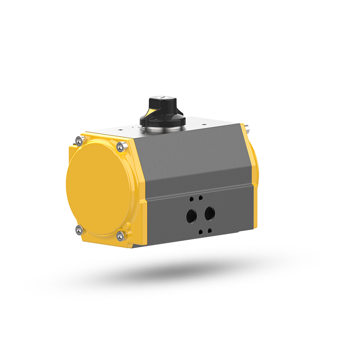 Double Acting Pneumatic Actuator - Aluminium, Size 32-150, Black & Yellow | Low Air Consumption 780 Ml/bar, Maximum Torque 110 N-m @ 3 Bar, Maintenance-free Design