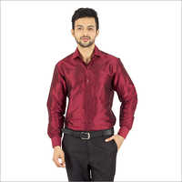 Washable Mens Maroon Color Silk Shirt at Best Price in Bengaluru | Khoday  Silk Streams