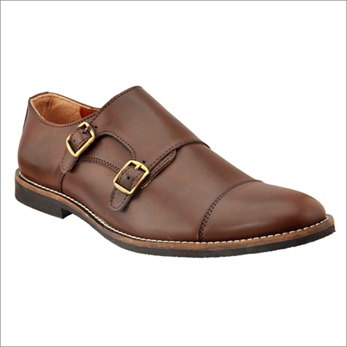 Brown Leather Formal Monk Shoes