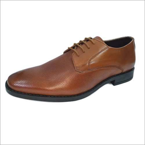 Brown Leather Formal Shoes Heel Size: Low