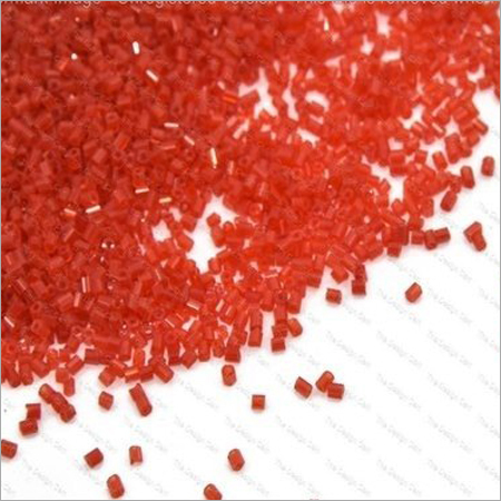 Transparent Red Cut Dana Glass Beads - Glass, Size 6/0-14/0, Polished, Plain Pattern | 50 Kg Packaging Size, 450 gm Packet Per Pack