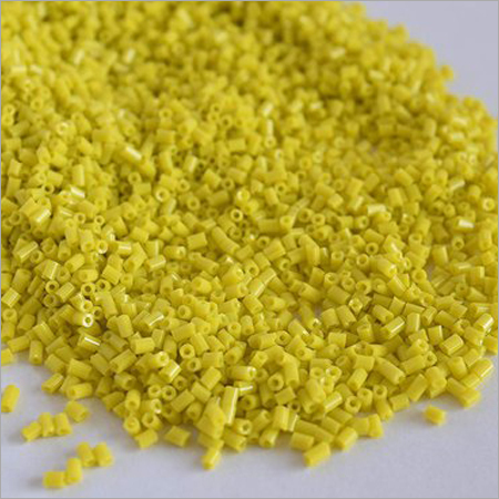 Opaque Yellow Cutdana Glass Beads - Glass Material, Sizes 6/0-14/0, Cylindrical Shape | Polished Finish, Ideal for Embroidery Work, Garments, and Textile Projects