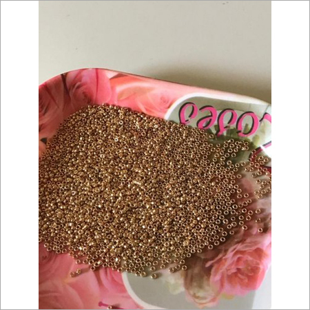 Unigold Round Seed Beads - Glass Material, Sizes 6/0-14/0, Golden Color, Polished Finish | Suitable for Textile, Embroidery, and Garment Applications
