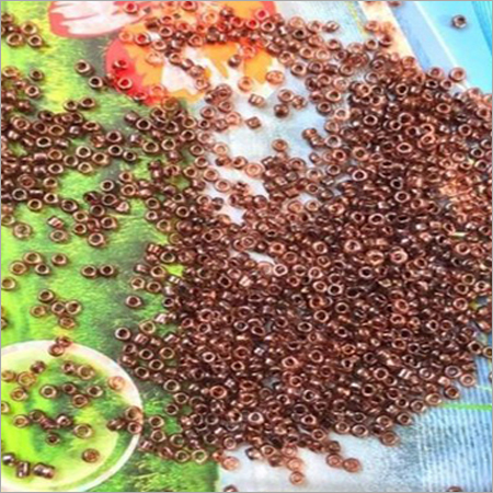 Round Glass Seed Beads - Glass Material, Sizes 6/0 to 14/0, Golden Color, Polished Finish | Round Shape, Suitable for Textile and Embroidery Work