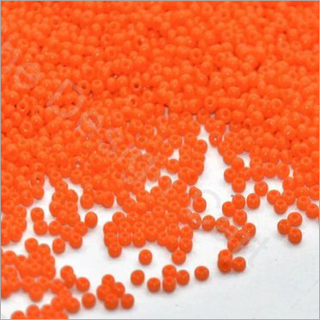 Opaque Orange Round Glass Seed Beads - Glass Material, Sizes 6/0 to 14/0, Color Orange , Polished Finish for Embroidery and Textile Work