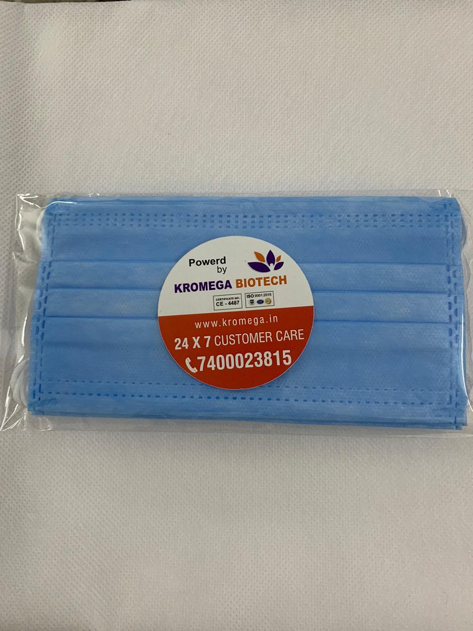 3 Ply Without Nose Pin (Pk Of 5) Blue