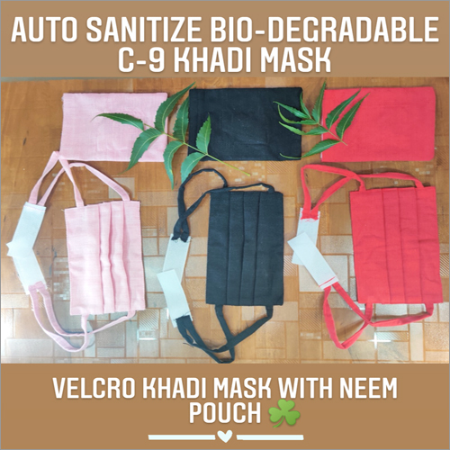 Velcro Khadi Mask With Neem Pouch