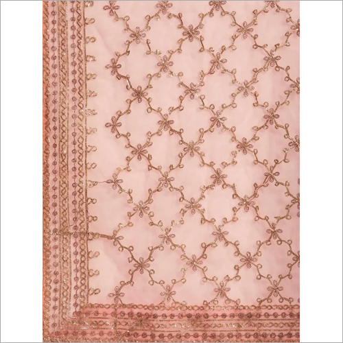 Designer Embroidery Dupatta - Ethnic Indian Style, Intricate Embroidered Pattern on Lightweight Fabric