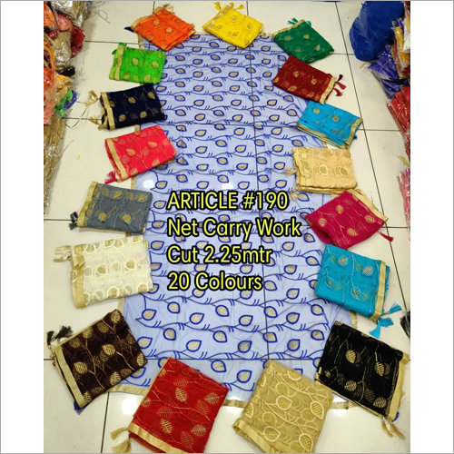 Net Colour Work Dupatta - Washable Cotton Blend, Available in Vibrant Colors