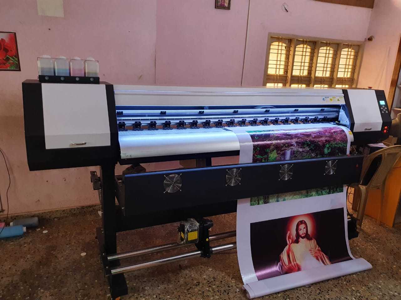 Eco Solvent Printer - 4870x1020x1500mm | Advanced Inkjet Printing With High-efficiency, Enhanced Quality, Automatic Media Sensing, And Ink-saving Features