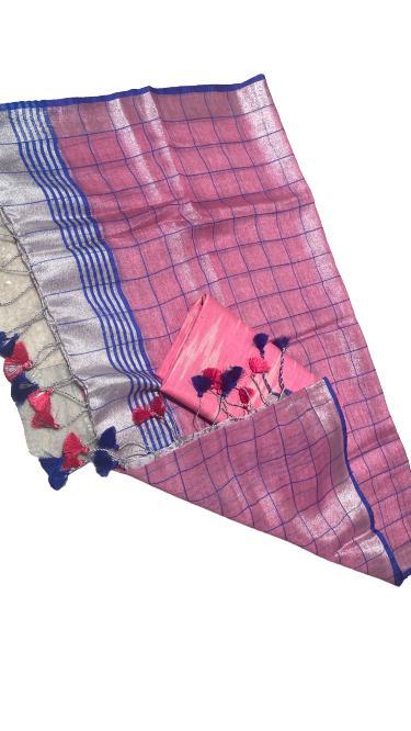 Tissue Linen Dupatta With Ikkat Top (2.5 Mtrs) - Linen, 2.5 Mtrs Length, Plain Pattern | Traditional Ethnic Wear For All Seasons