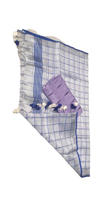 Tissue Linen Dupatta With Ikkat Top (2.5 Mtrs) - Linen, 2.5 Mtrs Length, Plain Pattern | Traditional Ethnic Wear For All Seasons