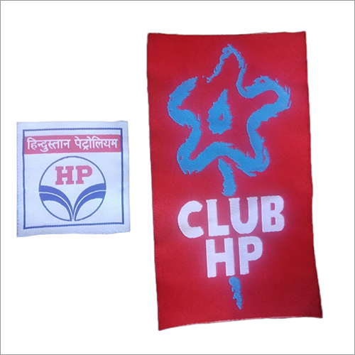 Hindustan Petroleum Labels - Cloth Material, Custom Shapes Available, Multicolor , Different Thickness For Garment And Textile Industries