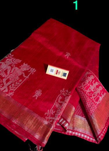 Party Wear Worli Woven Pure Dupion Raw Silk Saree .