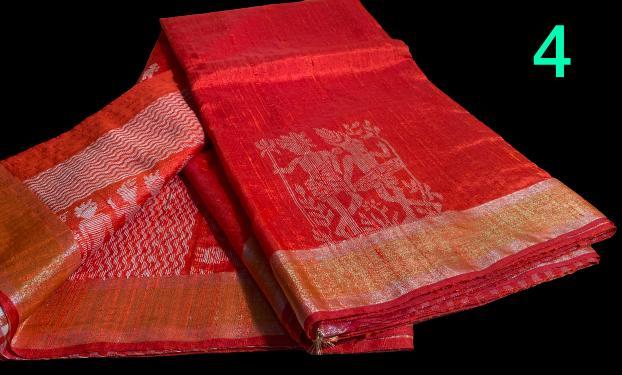 Party Wear Worli Woven Pure Dupion Raw Silk Saree .