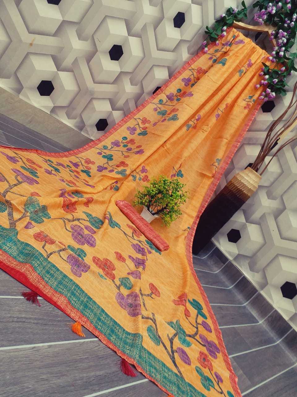 Multicolor Deepa Jute Silk Saree