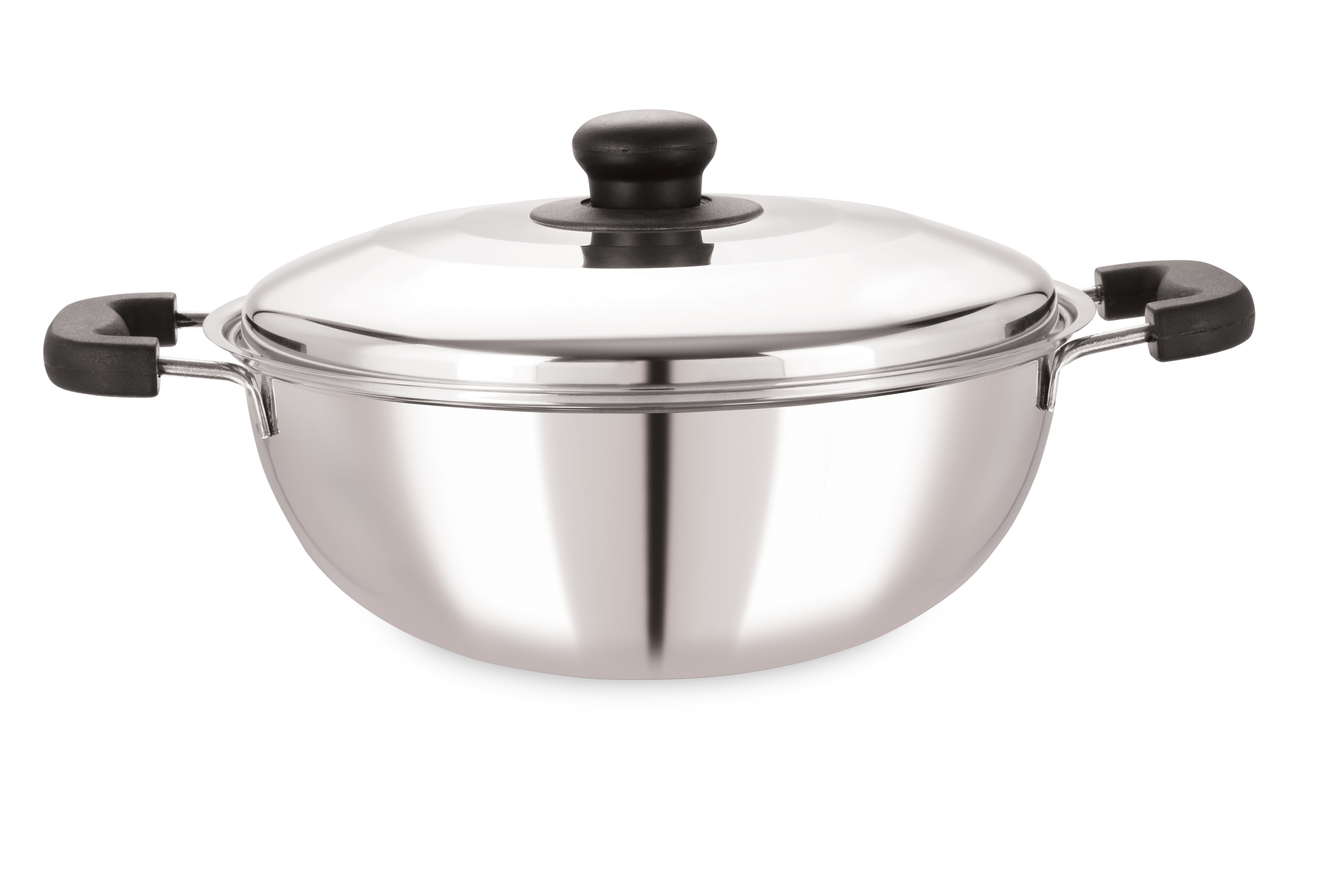 Silver Stainless Steel Kadai 2 Ltr 20cm