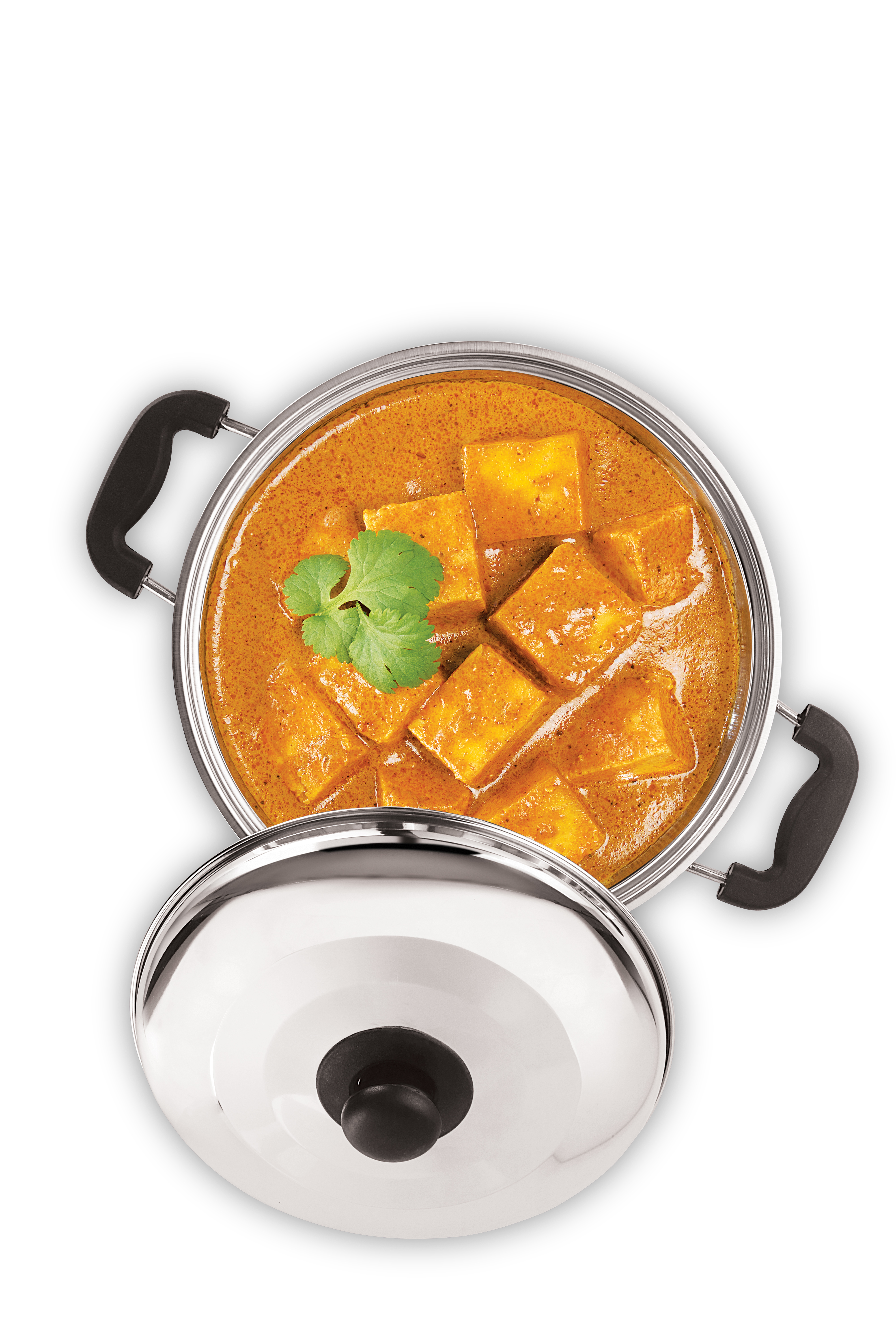 Silver Stainless Steel Ccok And Serve Pot S.s Lid 2.5 Ltr 22cm