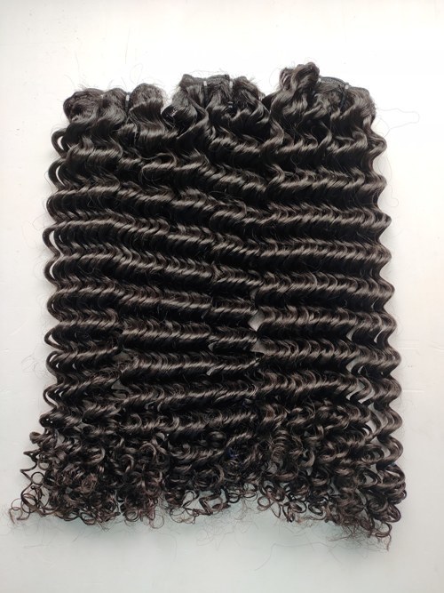 Natural Black Remy Pure Machine Weft Deep Wave