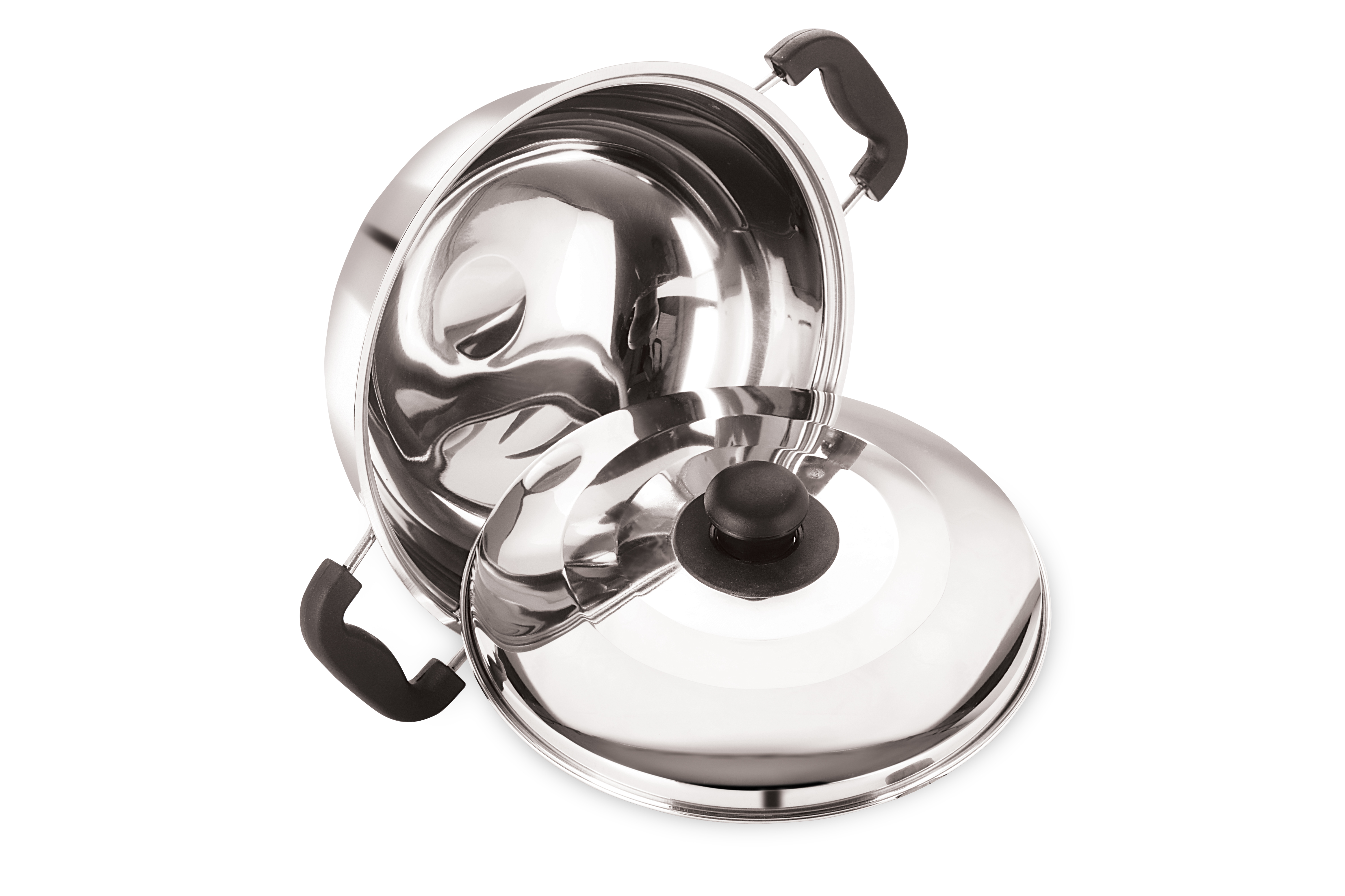 Silver Stainless Steel Ccok And Serve Pot S.s Lid 2.5 Ltr 22cm