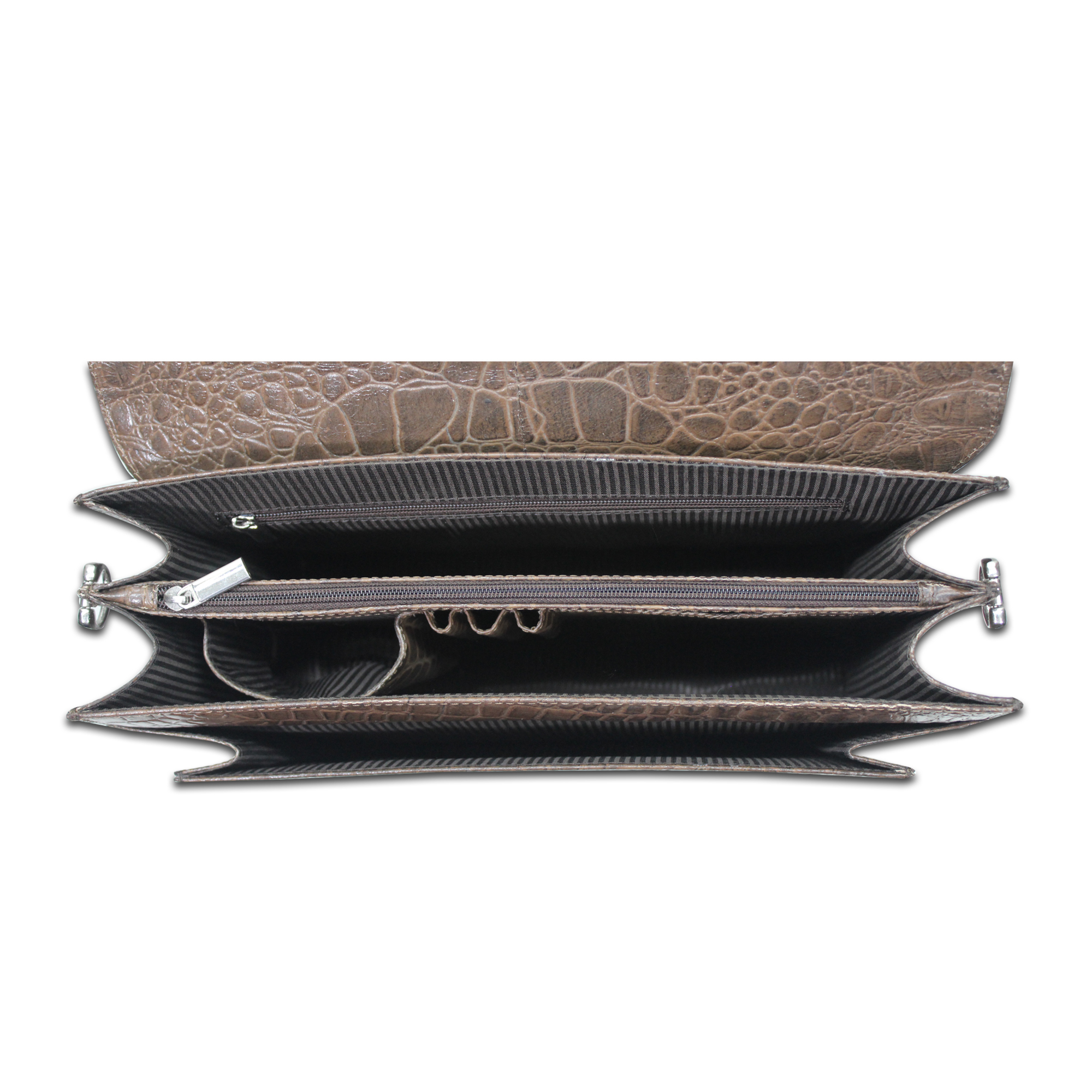 Brown Croco Leather Laptop Bags