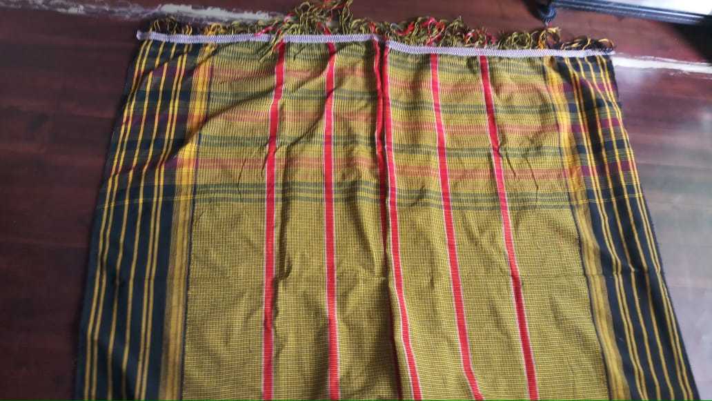 Polyester Checks Subahaya With Fringes