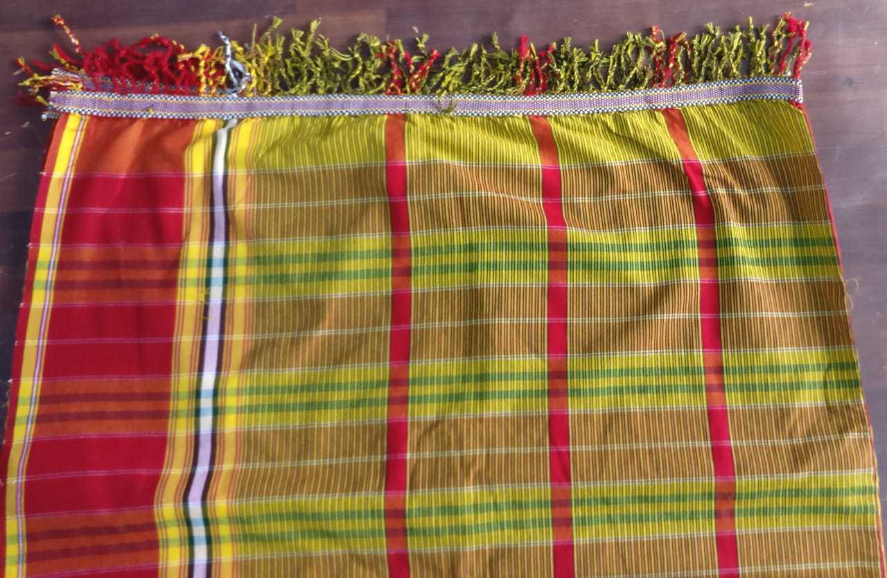 Polyester Checks Subahaya With Fringes