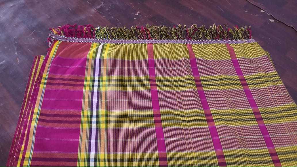Polyester Checks Subahaya With Fringes