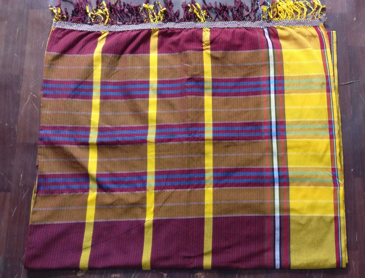 Polyester Checks Subahaya With Fringes