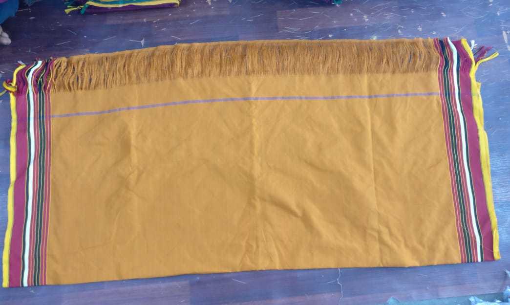 Dyed Polyester Lungi With Fringes