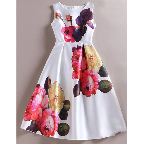 Ladies Digital Printed Dress Fabric