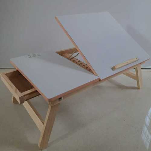 Wooden Laptop Table - Premium Solid Wood, Compact Design for Home Office Use, Ergonomic Height and Sleek Finish
