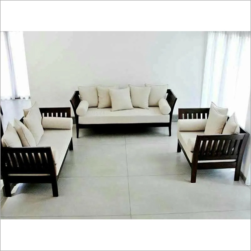 लकड़ी का डिज़ाइनर सोफा सेट