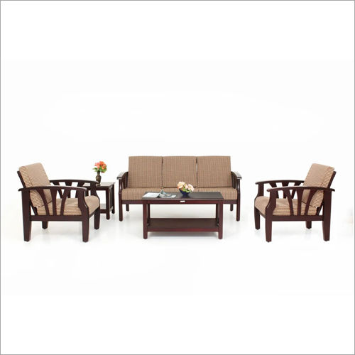 Durable Living Room Wooden Sofa Set