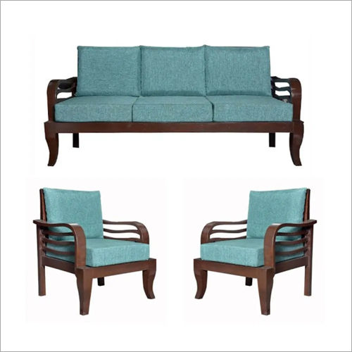 Polished Solid Wood Sofa Set