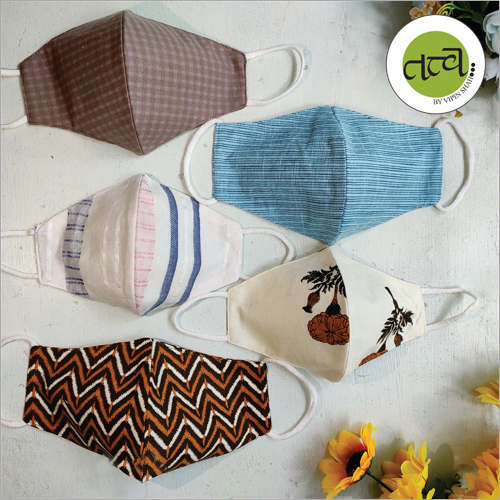 थ्री लेयर हैंडलूम कॉटन फेस मास्क