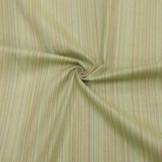 Hand Loom Multi Color Strip Fabric