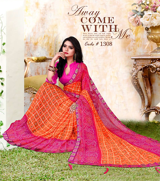 Chiffon Sarees - Printed Chiffon Fabric, Available In Different Colors | Elegant Party Wear For All Seasons: Rainy, Spring, Summer, Winter