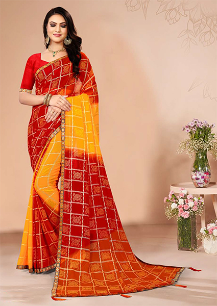 Printed Sarees - Georgette Material , Color Options For Every Season | Party Wear, All-season Printed Patterns For Rainy, Spring, Summer, And Winter