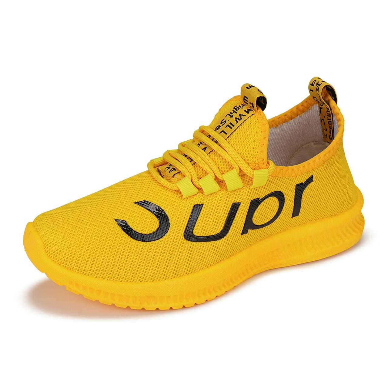 J 51 - Fabric Running Shoes, Size 6-10 | Medium Heel, Pvc Outsole, Cotton Fabric Lining, Available In Yellow, Blue, Parrot Green, Black, Orange, Light Grey, White