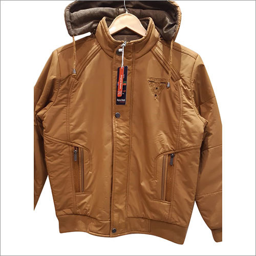 Mens Winter Hooded Jacket - Full Sleeves, Double Pockets, Detachable Hood | Washable Fabric for Ultimate Winter Comfort