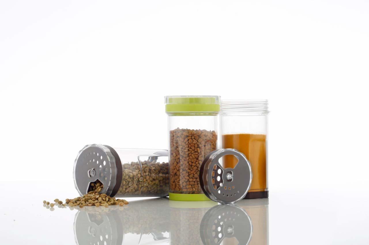 Plastic Revolving Spice Rack Set (Transparent) | 250 Ml, Set Of 6