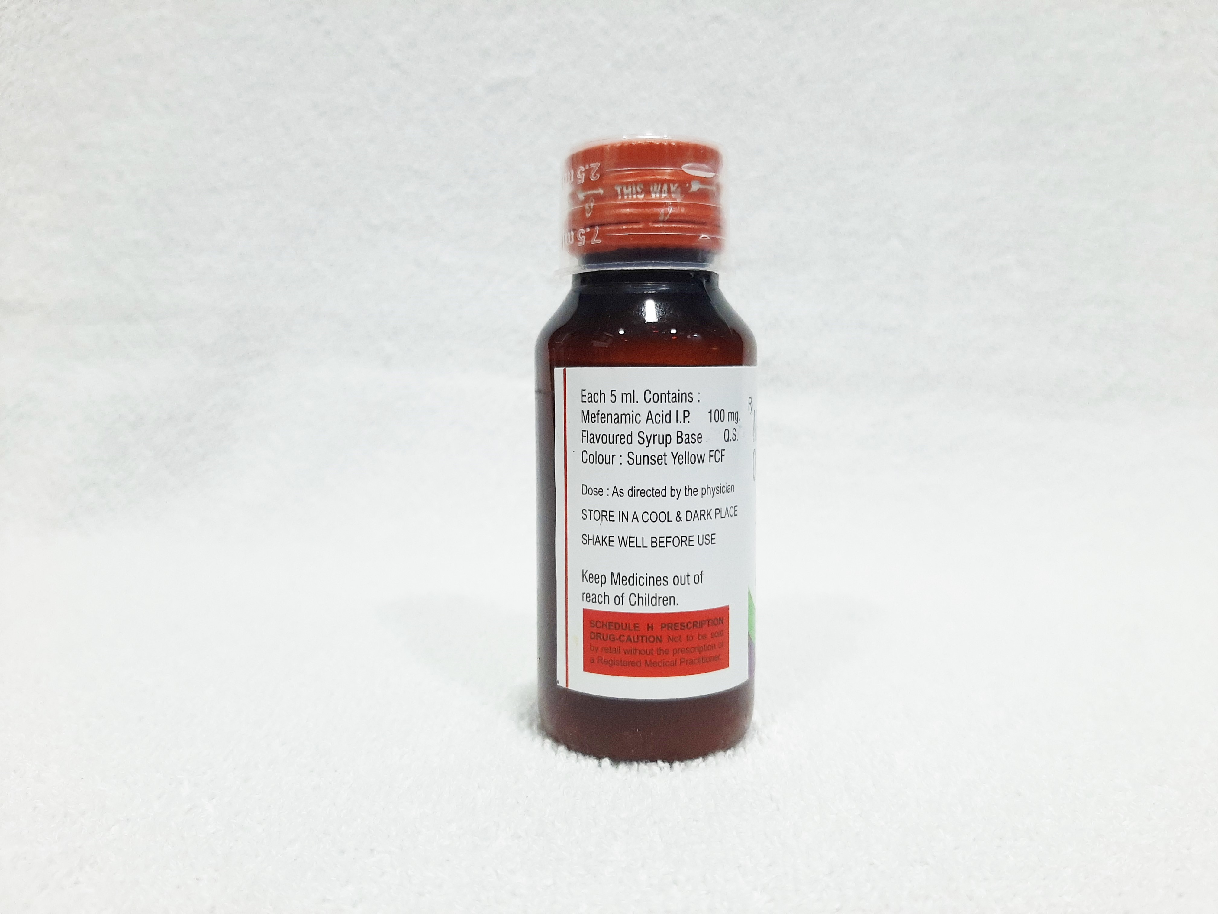 Mefcrom Suspension - Mefenamic Acid 100 Mg/5 Ml, Liquid Formulation For Pyrexia And Inflammatory Pain Relief In Children