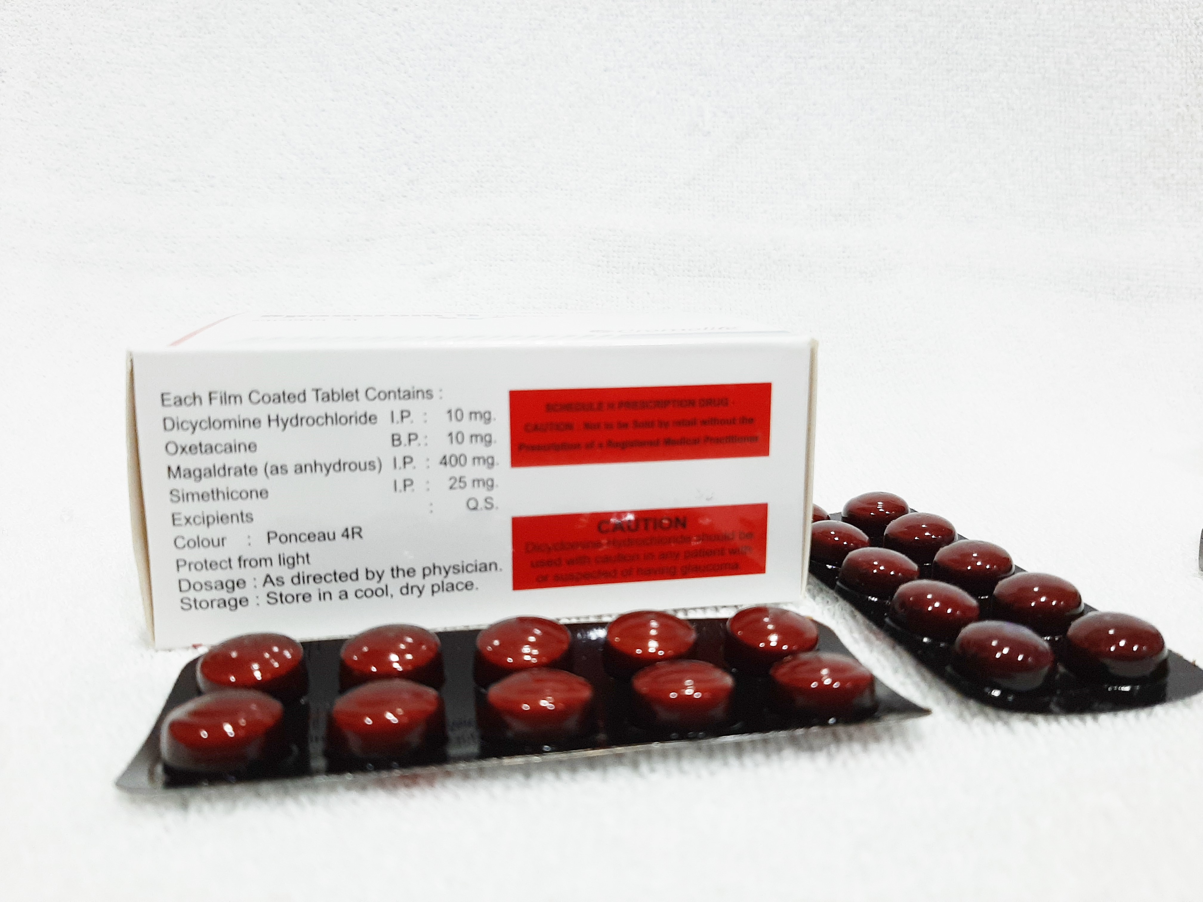 Dicyclomine, Oxetacaine, Magaldrate And Simethicone Tablet Cas No: T17060