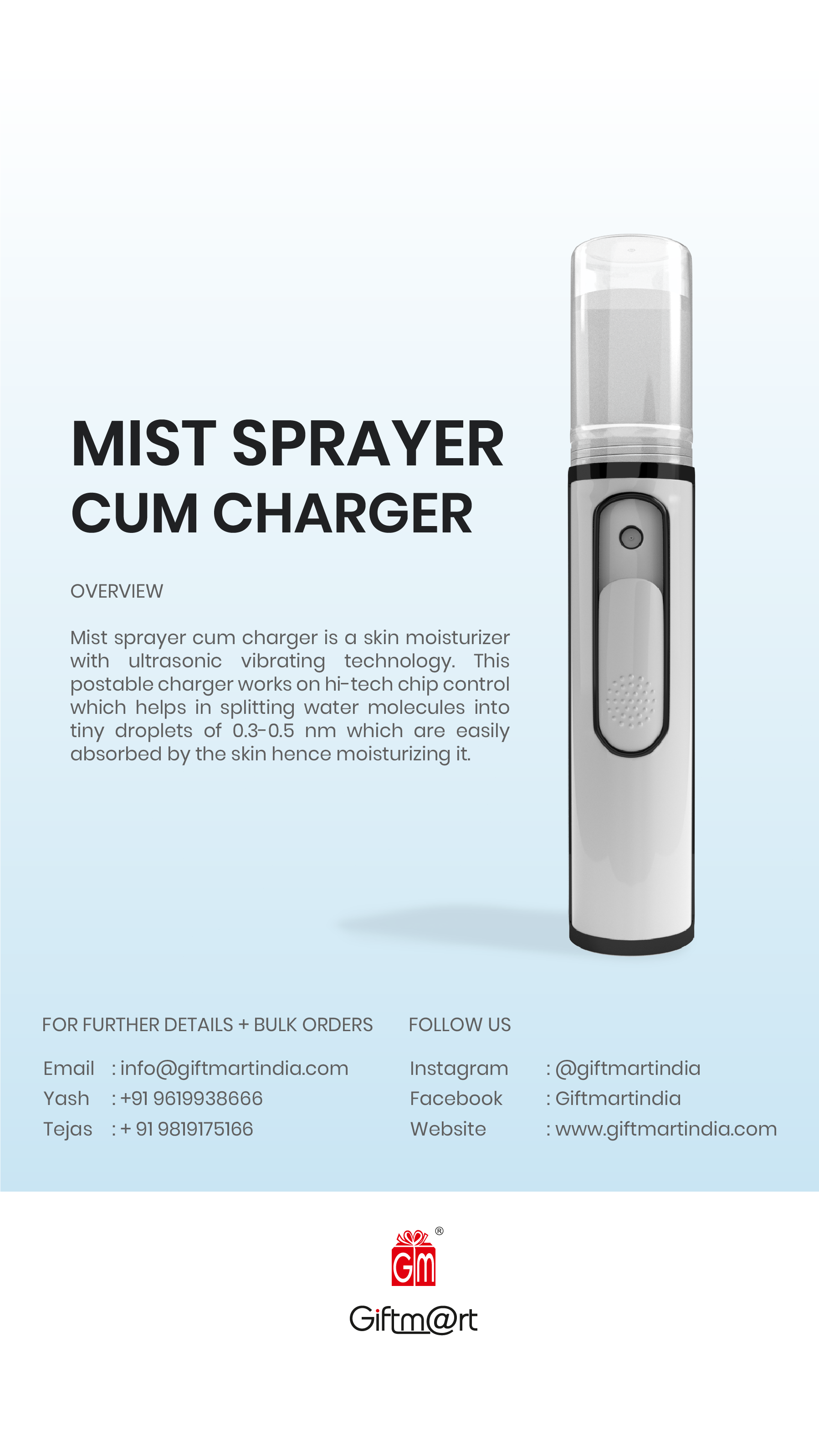 Nano Mist Sprayer With Power Bank 2000 Mah