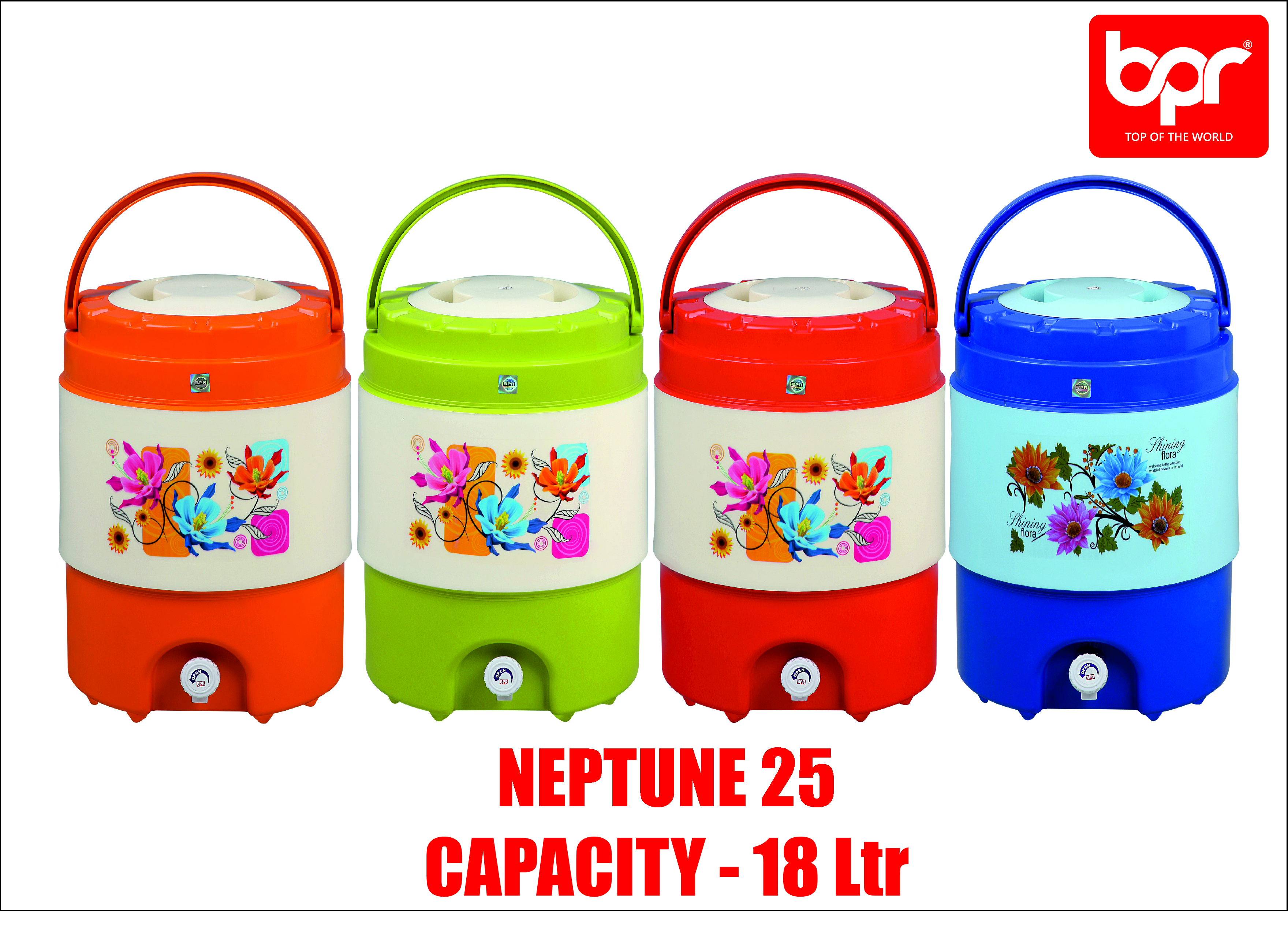 4 Colours Available - Red Water Jug