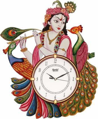 Wall Clock Multicolors - Wood, 16x12 Inches | Durable, Easy to Clean, Washable with Classic Design and Modern Twist for Stylish Decor