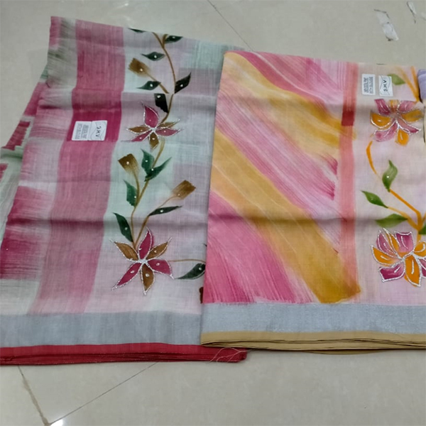 Linen Saree - Cotton Material, Printed Design | Available In Various Colors For All Seasons